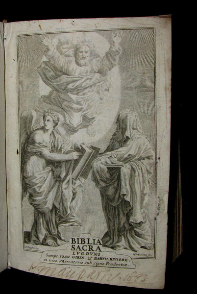 1676 Rare Latin Bible - Biblia Sacra Vulgatae Editionis -  Holy Bible published in Lyons