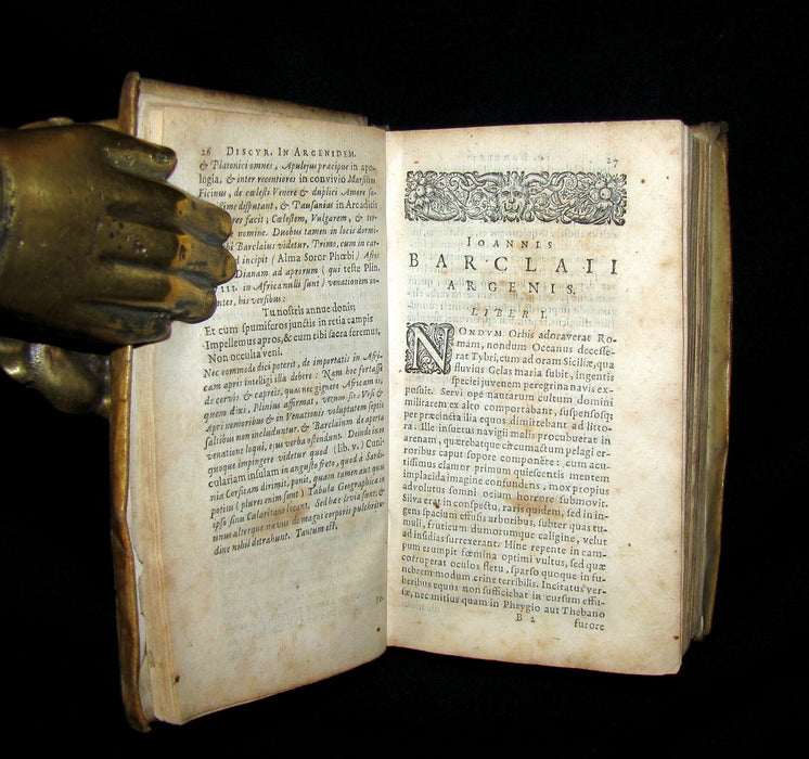 1630 Rare Latin Vellum Book - Scottish writer Io. Barclaii ARGENIS. Editio novissima by Elzevir.