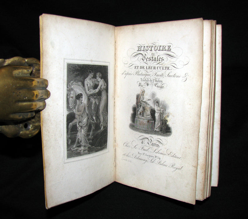 1825 Rare French Book - Vestal Virgins' History - Histoire des Vestales et de leur culte.