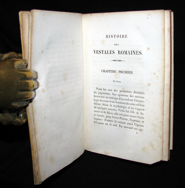 1825 Rare French Book - Vestal Virgins' History - Histoire des Vestales et de leur culte.