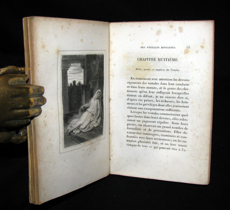 1825 Rare French Book - Vestal Virgins' History - Histoire des Vestales et de leur culte.