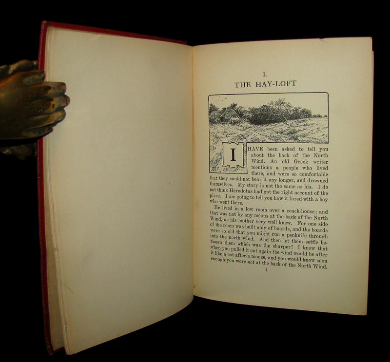 1909 Rare Book - AT THE BACK OF THE NORTH WIND Illustrated by Maria L. Kirk.