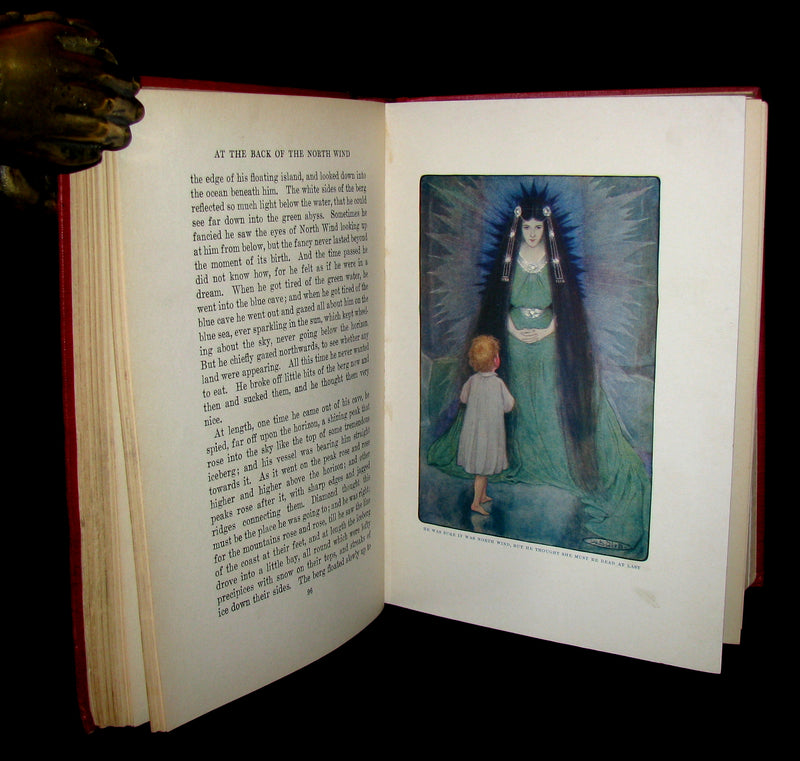1909 Rare Book - AT THE BACK OF THE NORTH WIND Illustrated by Maria L. Kirk.
