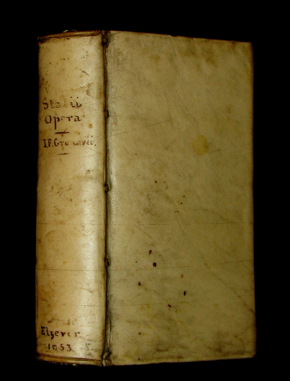 1653 Rare Latin Vellum Book - Publius Papinius Statius Works - Roman p ...