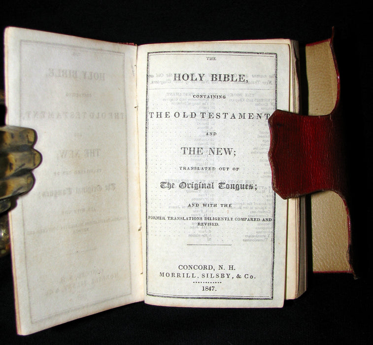 1847 Scarce Pocket Book - Concord, New Hampshire - HOLY BIBLE - Old & New Testament