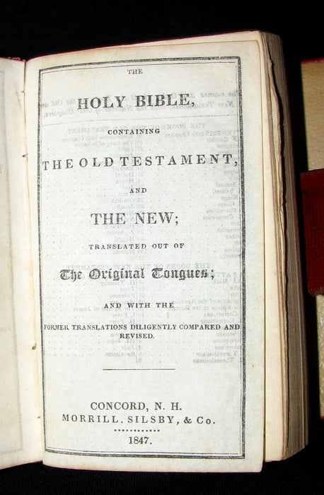 1847 Scarce Pocket Book - Concord, New Hampshire - HOLY BIBLE - Old & New Testament