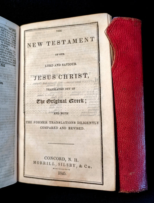 1847 Scarce Pocket Book - Concord, New Hampshire - HOLY BIBLE - Old & New Testament