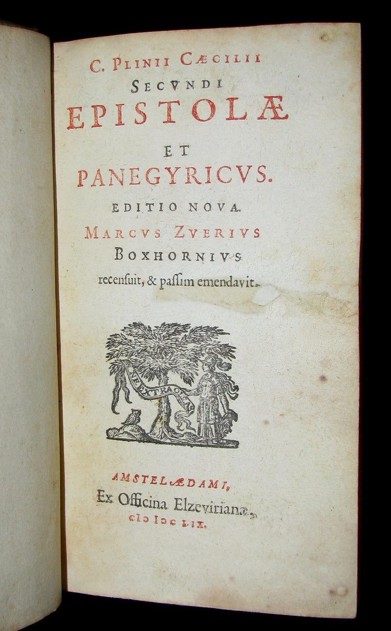 1659 Rare Latin Vellum Book - Epistolae et Panegyricus of PLINY the Younger
