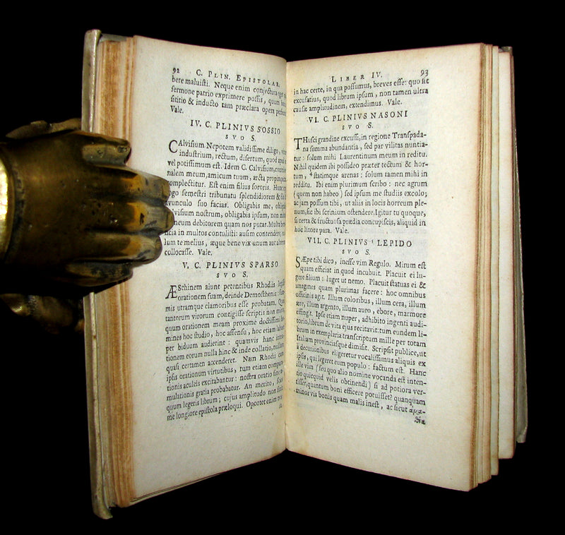1659 Rare Latin Vellum Book - Epistolae et Panegyricus of PLINY the Younger