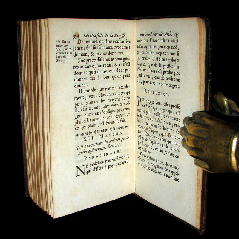 1680 Rare French Armorial Binding - Wisdom Tips Or Solomon's Maxims - CONSEILS de la SAGESSE