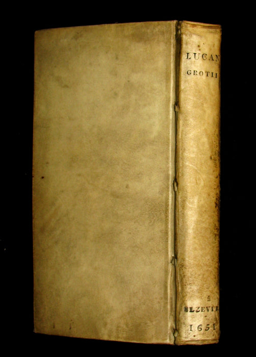 1651 Rare Vellum Book - LUCAN's Pharsalia - Civil war between Julius Caesar and the Senate.