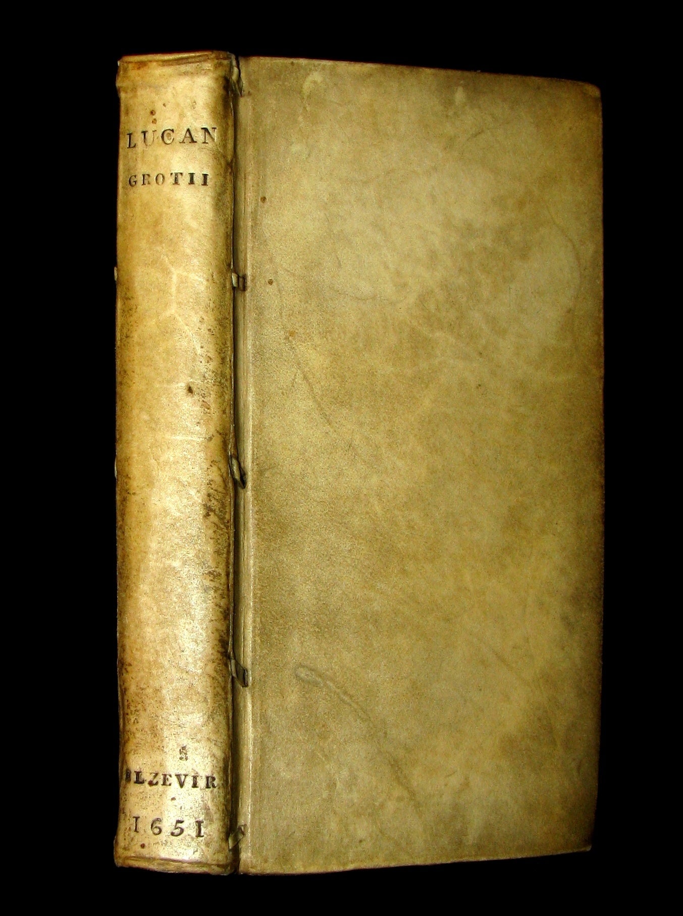 1651 Rare Vellum Book - LUCAN's Pharsalia - Civil war between Julius Caesar and the Senate.