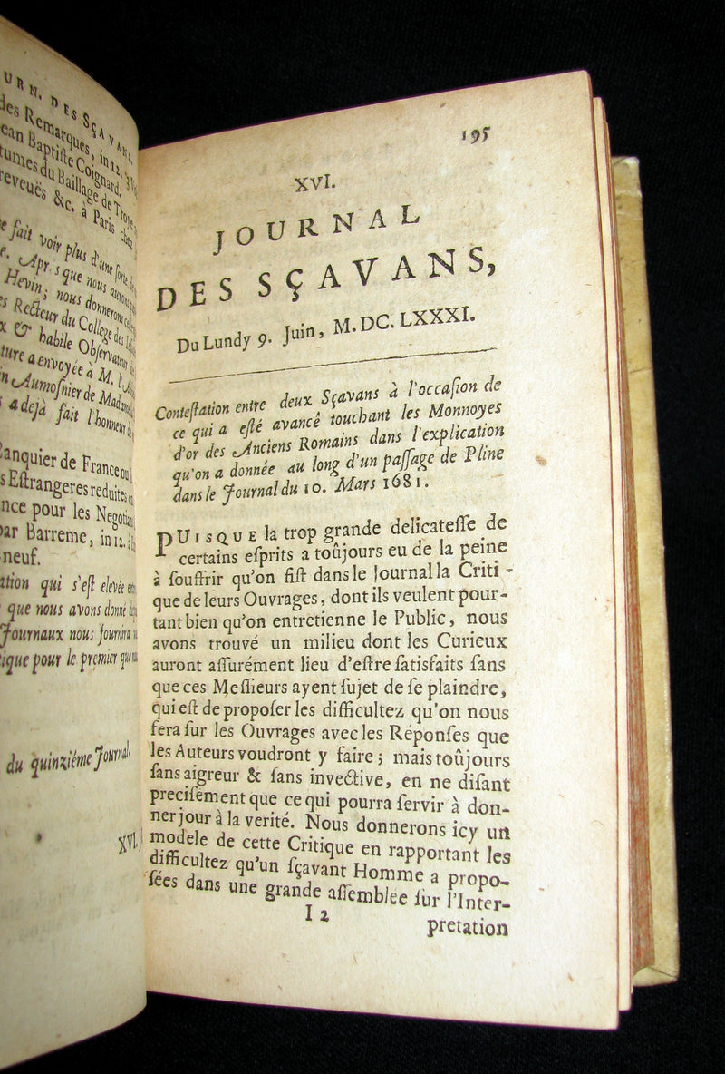 1682 Rare French Book - Scientists' Journal for year 1681 - Including Great Comet of 1680