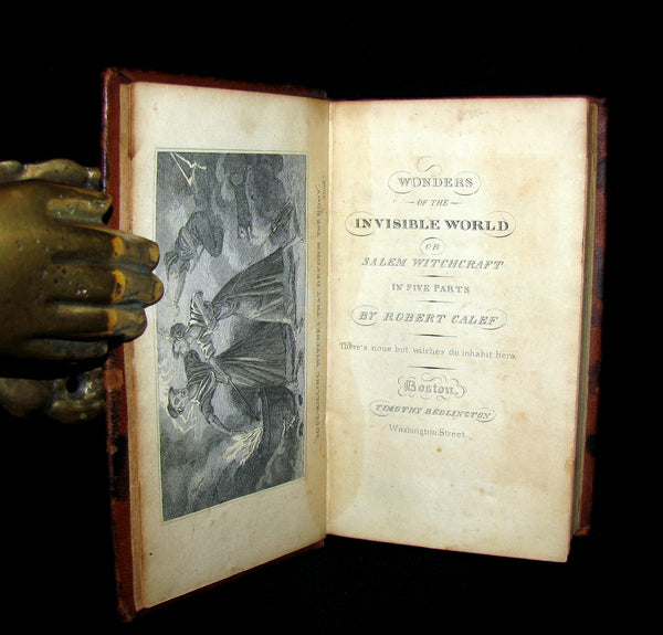 1828 Scarce Book - SALEM WITCHCRAFT - Wonders of the Invisible World by Robert Calef