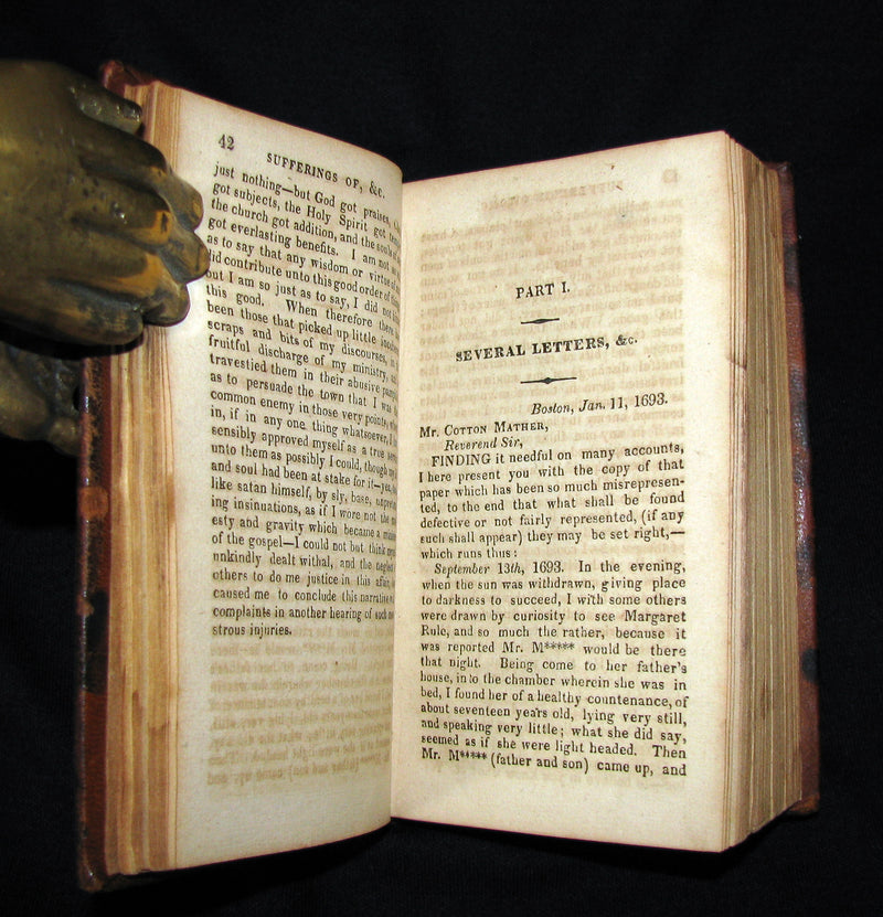 1828 Scarce Book - SALEM WITCHCRAFT - Wonders of the Invisible World by Robert Calef