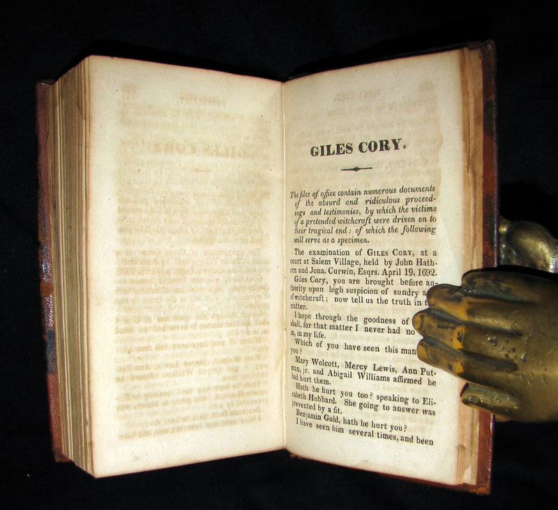 1828 Scarce Book - SALEM WITCHCRAFT - Wonders of the Invisible World by Robert Calef
