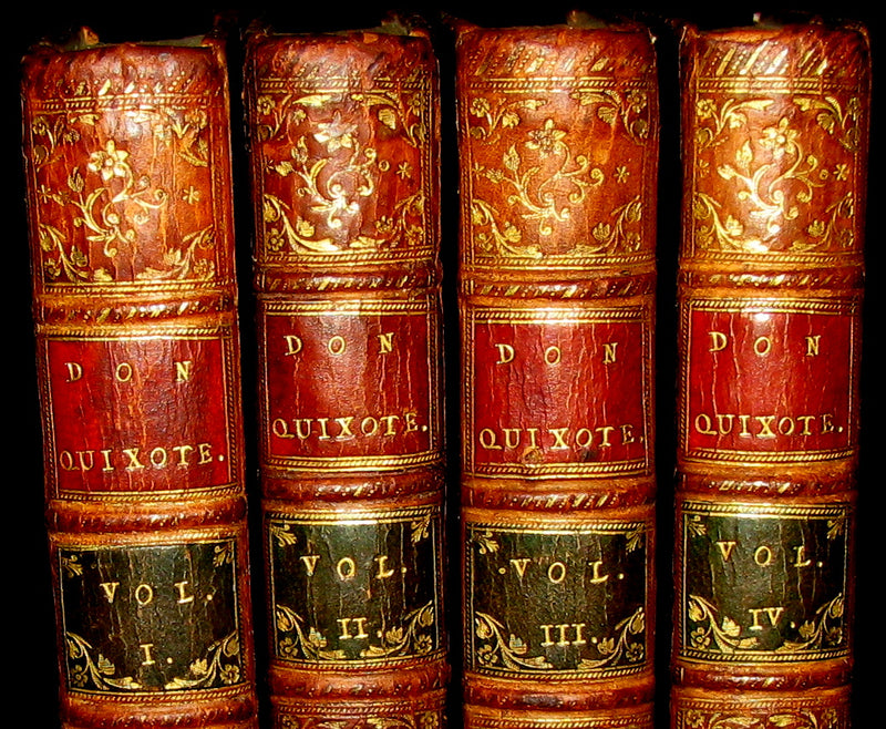 1770 Rare Book set ~ The History and Adventures of the Renowned Don Quixote (4 vols).