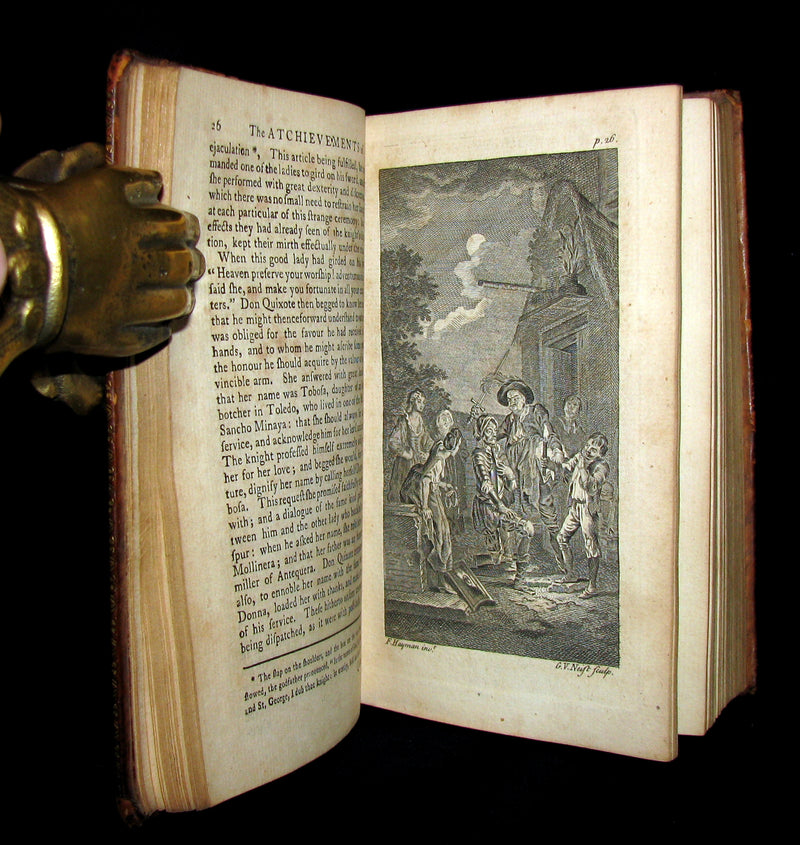 1770 Rare Book set ~ The History and Adventures of the Renowned Don Quixote (4 vols).