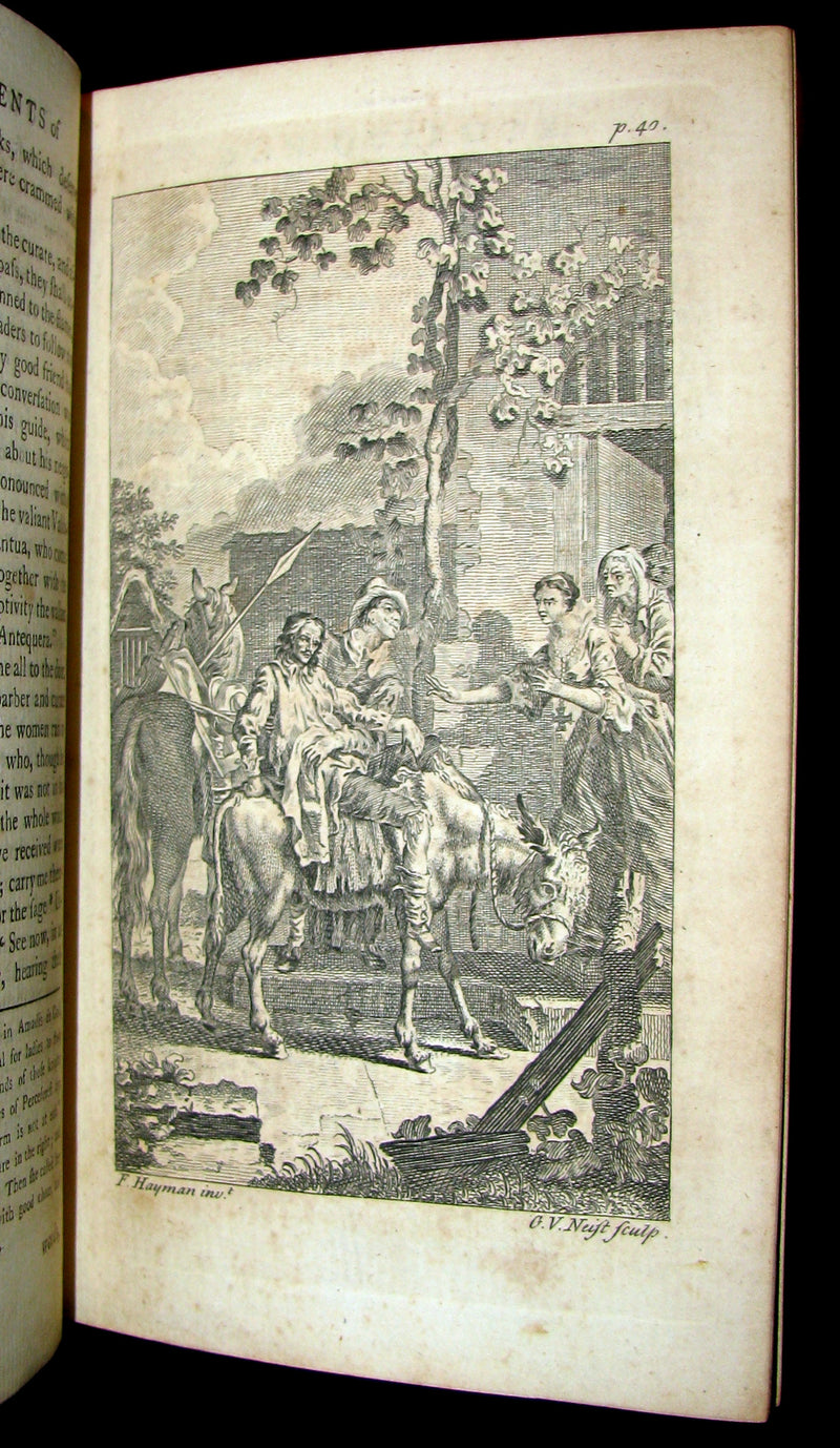 1770 Rare Book set ~ The History and Adventures of the Renowned Don Quixote (4 vols).