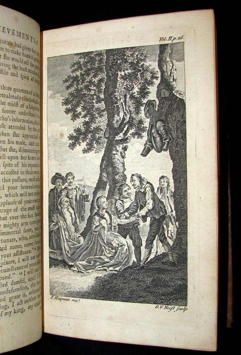 1770 Rare Book set ~ The History and Adventures of the Renowned Don Quixote (4 vols).