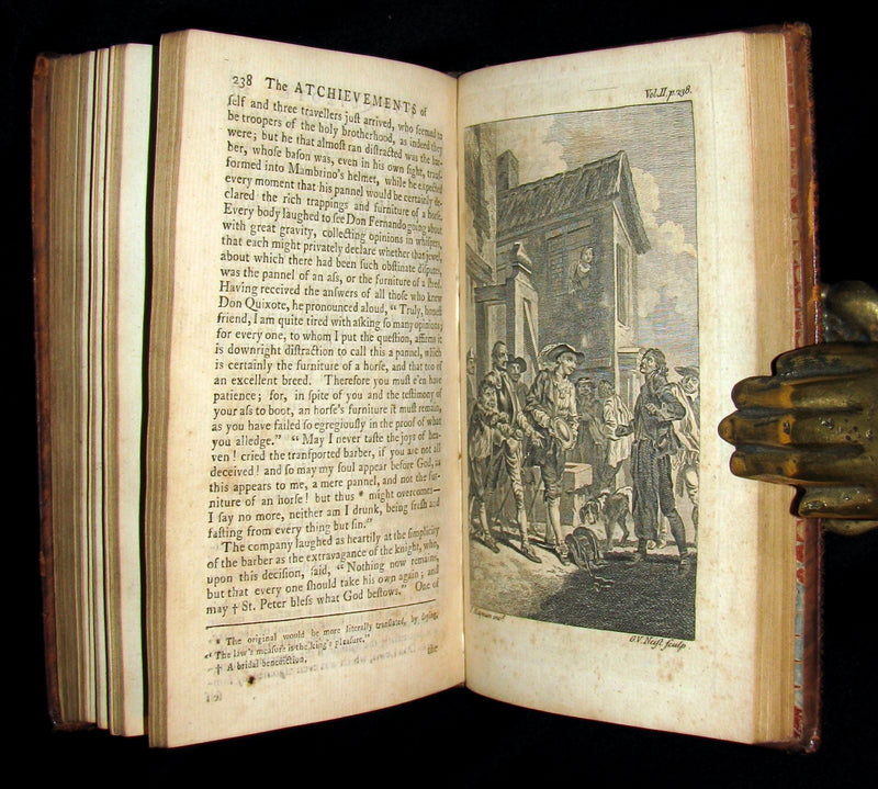 1770 Rare Book set ~ The History and Adventures of the Renowned Don Quixote (4 vols).