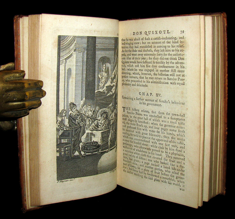 1770 Rare Book set ~ The History and Adventures of the Renowned Don Quixote (4 vols).