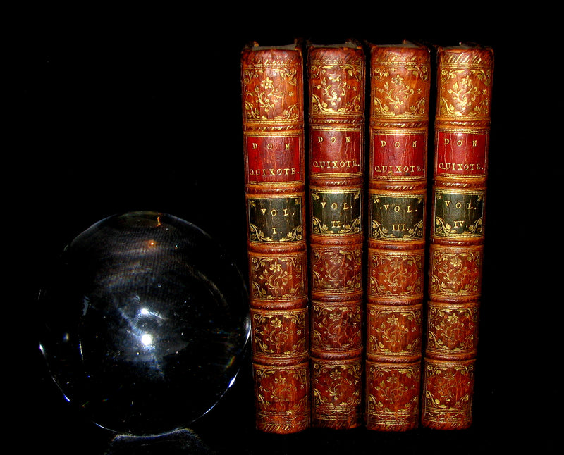 1770 Rare Book set ~ The History and Adventures of the Renowned Don Quixote (4 vols).