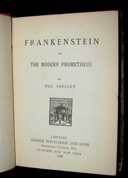 1888 Rare Book - FRANKENSTEIN  or, The Modern Prometheus by Mary Shelley