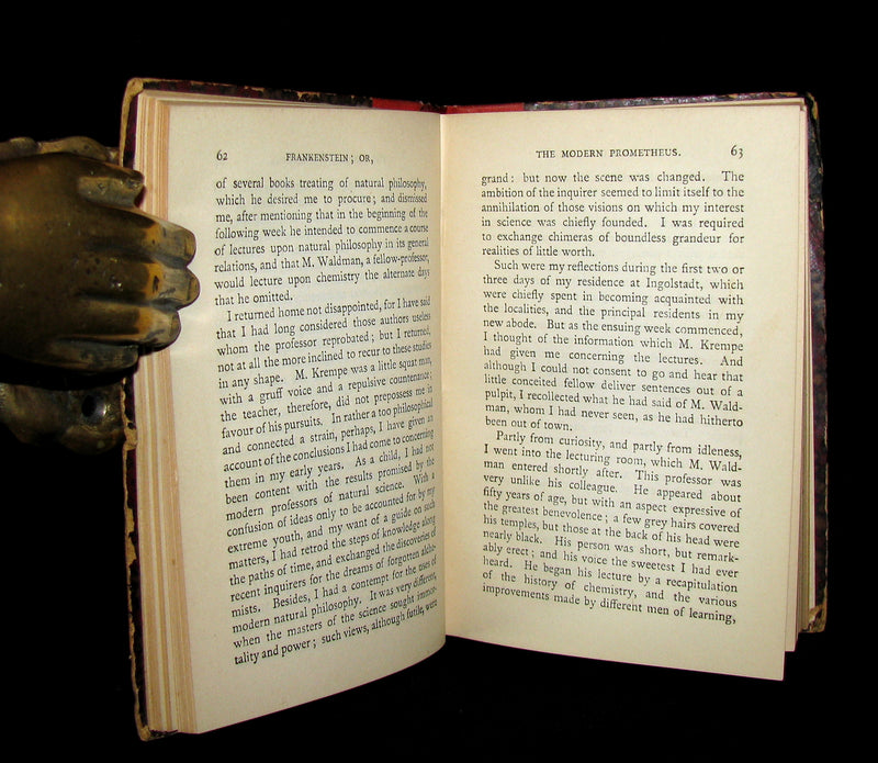 1888 Rare Book - FRANKENSTEIN  or, The Modern Prometheus by Mary Shelley