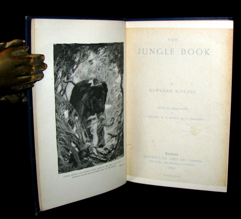 1897 Rare Book - The Jungle Book by Rudyard Kipling -  First Edition, 6th Printing