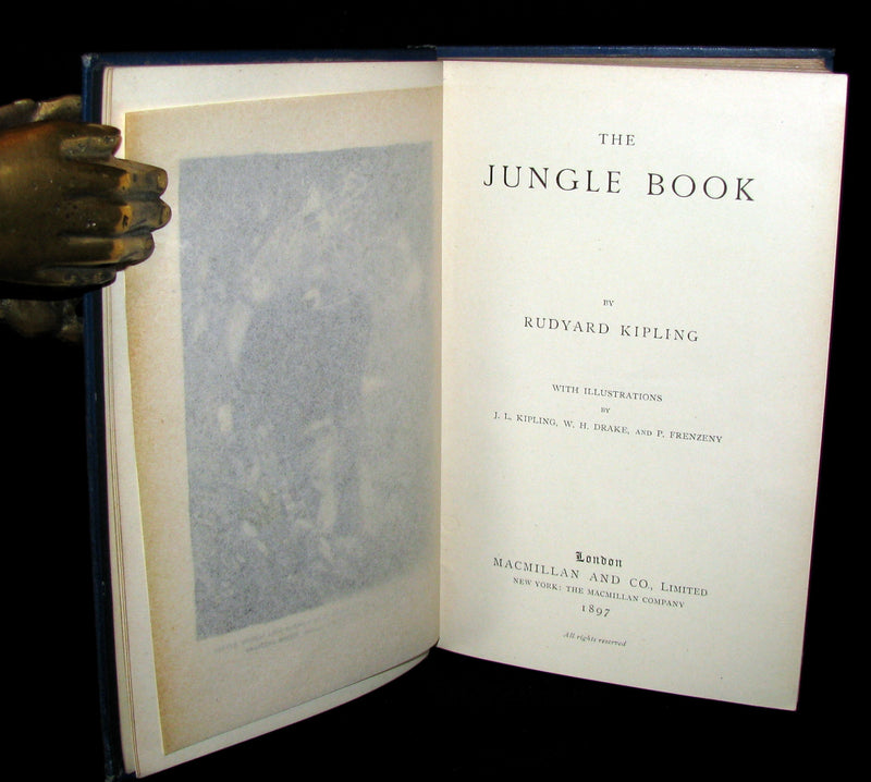 1897 Rare Book - The Jungle Book by Rudyard Kipling -  First Edition, 6th Printing