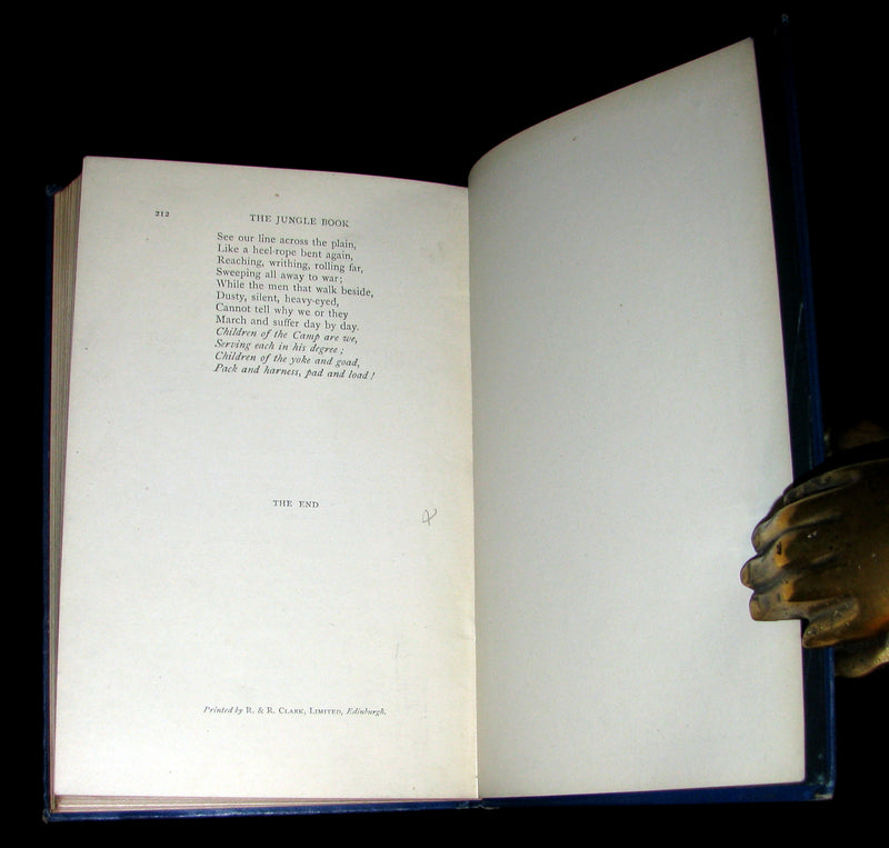 1897 Rare Book - The Jungle Book by Rudyard Kipling -  First Edition, 6th Printing