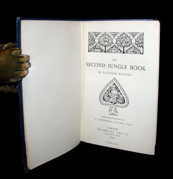 1895 Rare Book - The Second Jungle Book by Rudyard Kipling - First Edition, 2nd Printing.