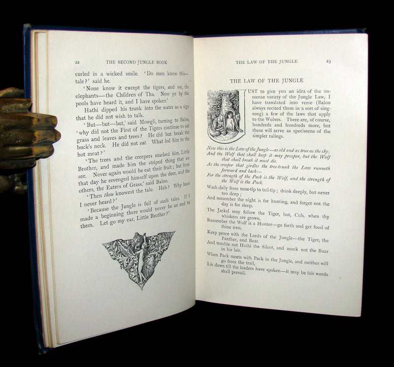 1895 Rare Book - The Second Jungle Book by Rudyard Kipling - First Edition, 2nd Printing.