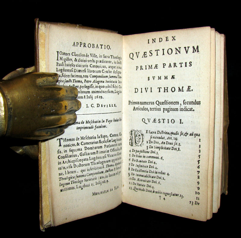 1661 Rare Vellum Book - Saint Thomas Aquinas ' Theologicae Summae Compendium.