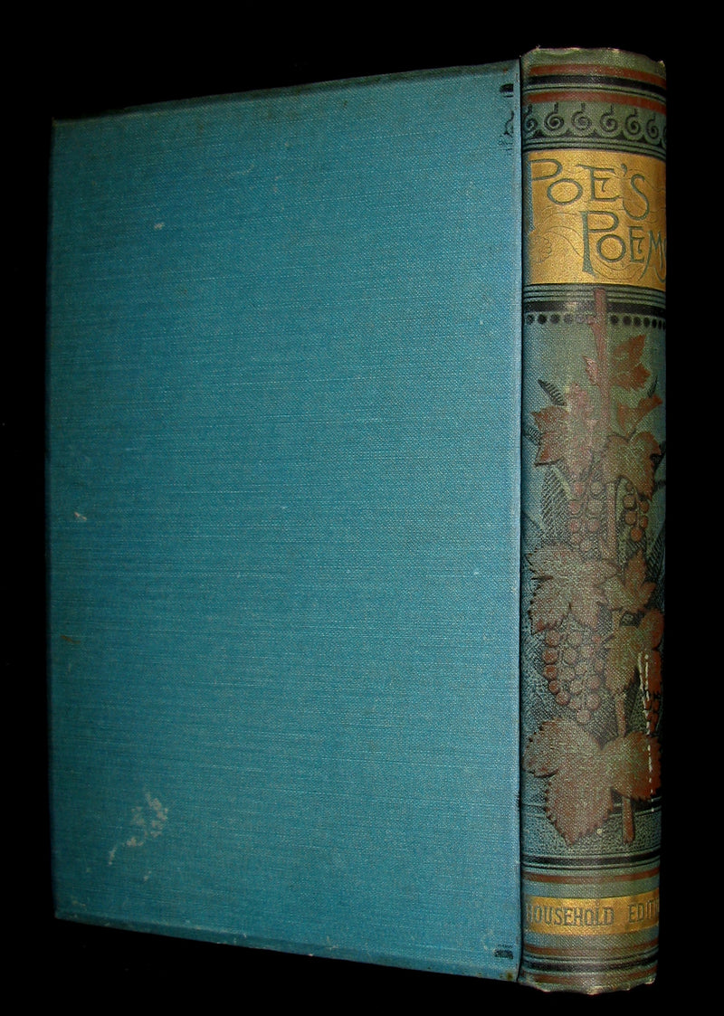 1887 Rare Victorian Book - Poems by Edgar Allan POE with Memoir (The Raven, Lenore, Ulalume, ...)
