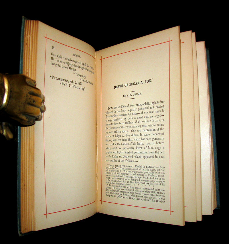 1887 Rare Victorian Book - Poems by Edgar Allan POE with Memoir (The Raven, Lenore, Ulalume, ...)