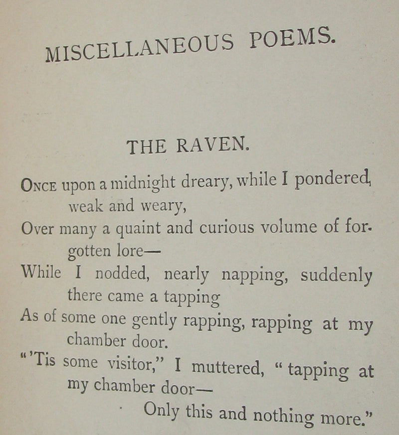 1887 Rare Victorian Book - Poems by Edgar Allan POE with Memoir (The Raven, Lenore, Ulalume, ...)