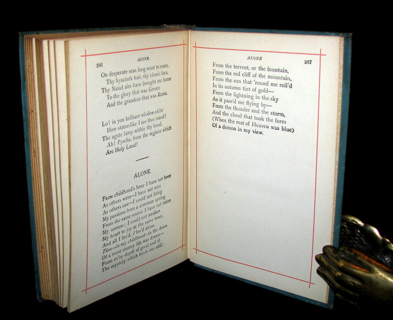1887 Rare Victorian Book - Poems by Edgar Allan POE with Memoir (The Raven, Lenore, Ulalume, ...)