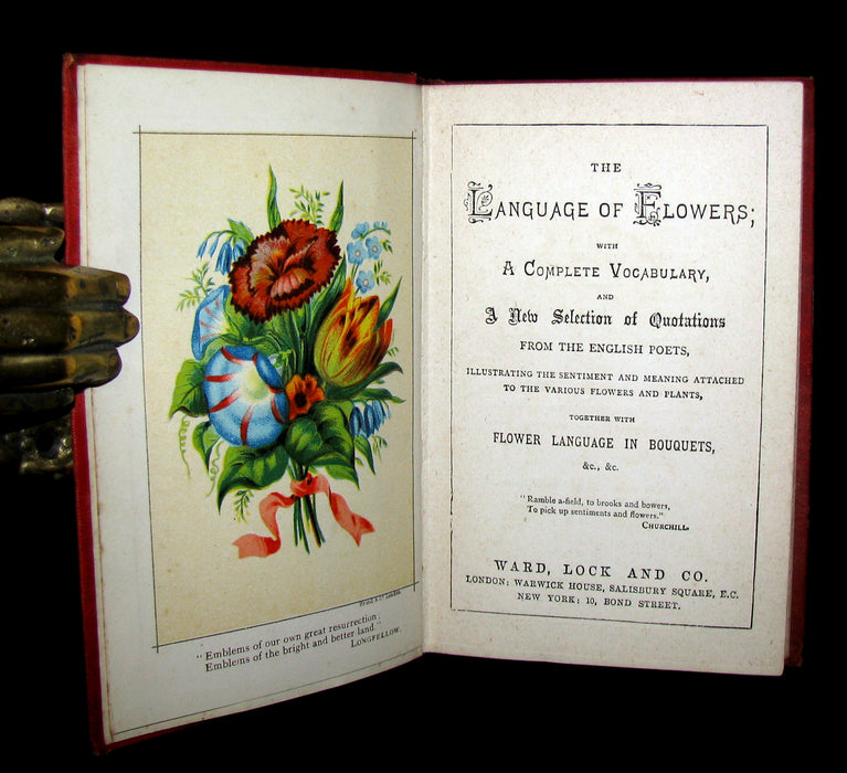 1880 Rare Floriography Book ~ The Language of Flowers with a Complete vocabulary