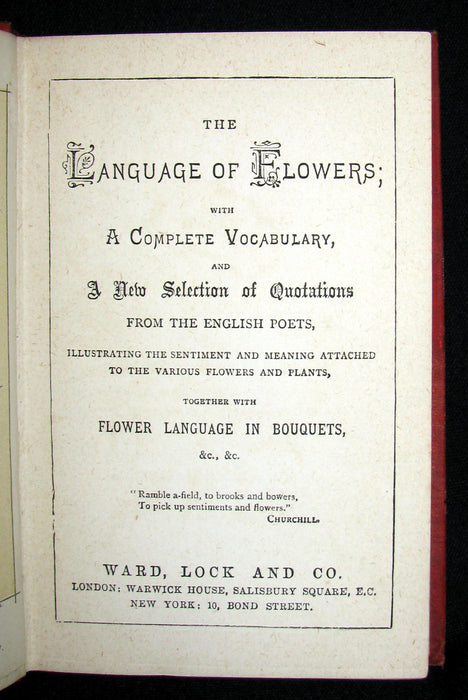 1880 Rare Floriography Book ~ The Language of Flowers with a Complete vocabulary