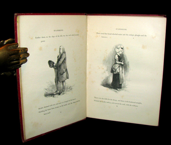 1856 Rare Victorian Book - Evangeline  A tale of Acadie by Henry Wadsworth Longfellow.