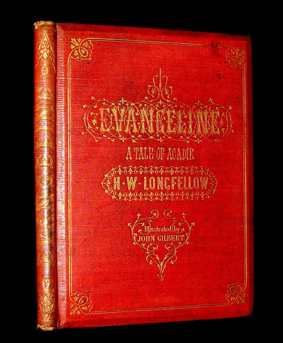 1856 Rare Victorian Book - Evangeline  A tale of Acadie by Henry Wadsworth Longfellow.