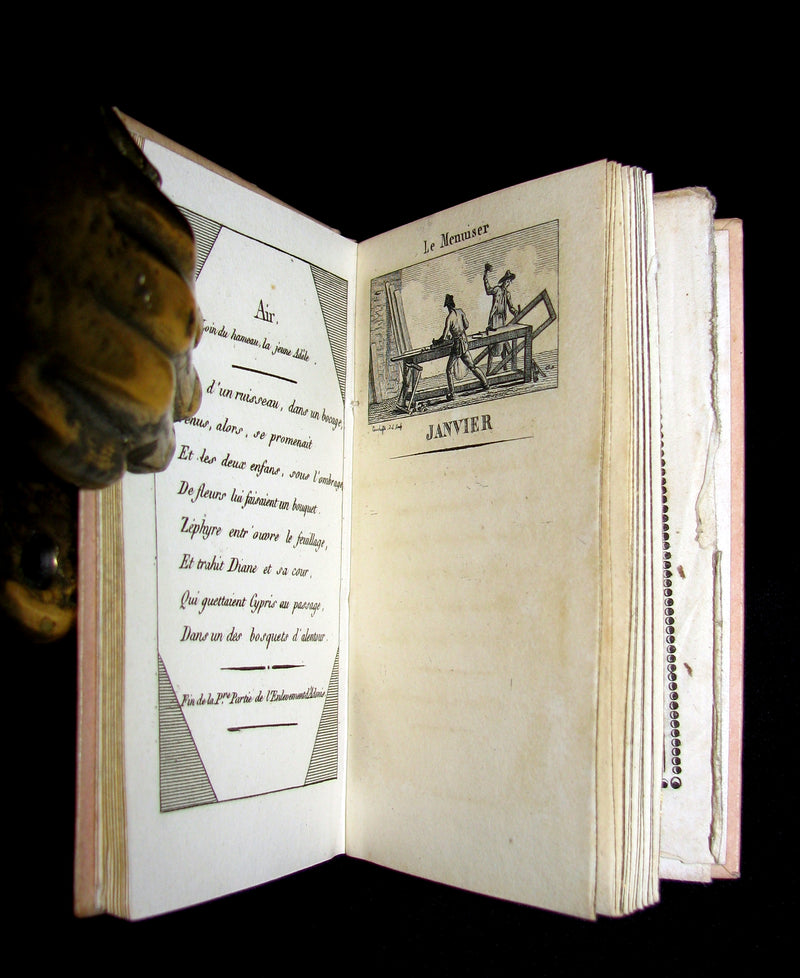 1819 Scarce French Book - TRESOR DE L'AMOUR - Almanac and Song book.