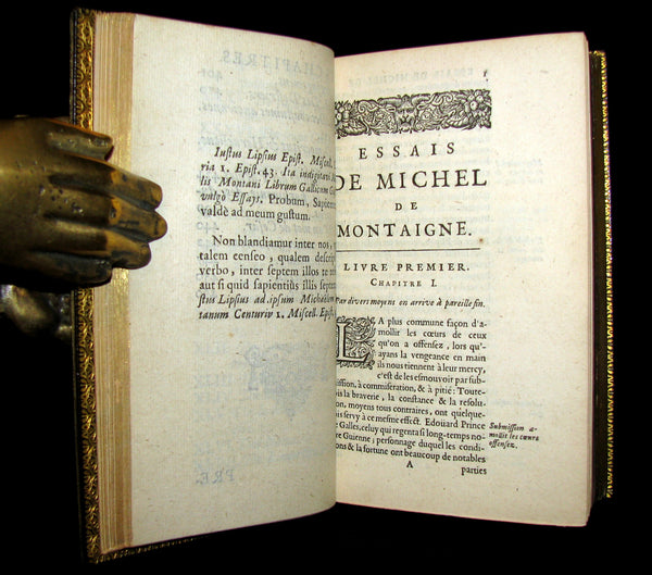 1659 Scarce French Book set - Les Essais de Michel, Seigneur De Montaigne - Essays - Philosophy.