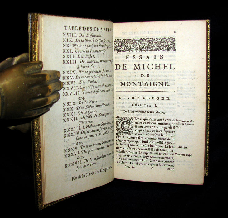 1659 Scarce French Book set - Les Essais de Michel, Seigneur De Montaigne - Essays - Philosophy.