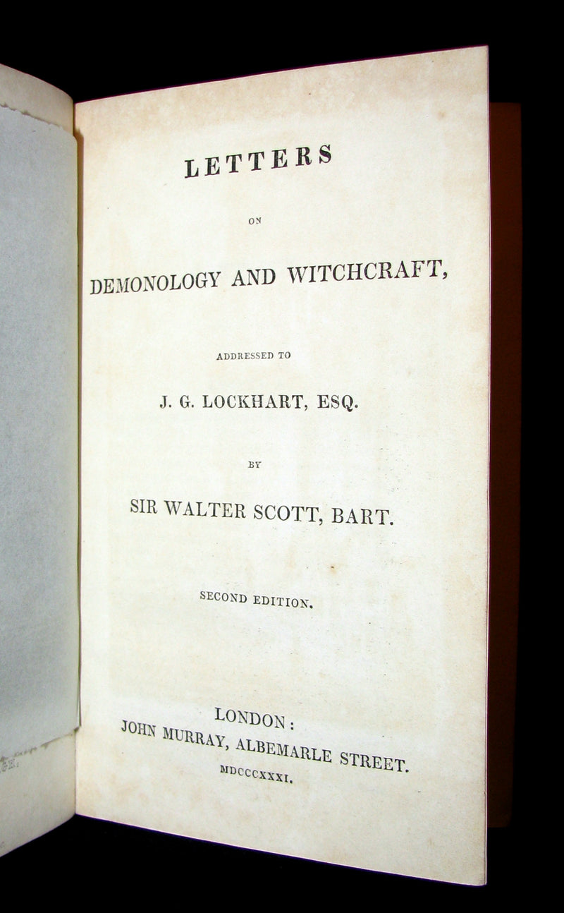 1831 Rare Book - Letters on Demonology & Witchcraft - WITCHES & FAIRIES - Walter Scott