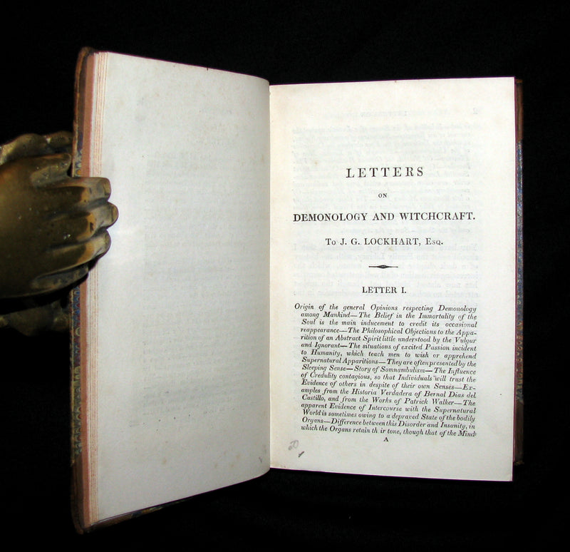 1831 Rare Book - Letters on Demonology & Witchcraft - WITCHES & FAIRIES - Walter Scott