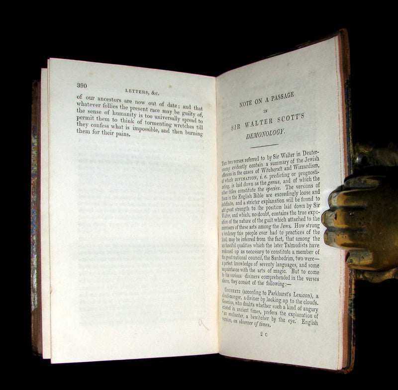 1831 Rare Book - Letters on Demonology & Witchcraft - WITCHES & FAIRIES - Walter Scott