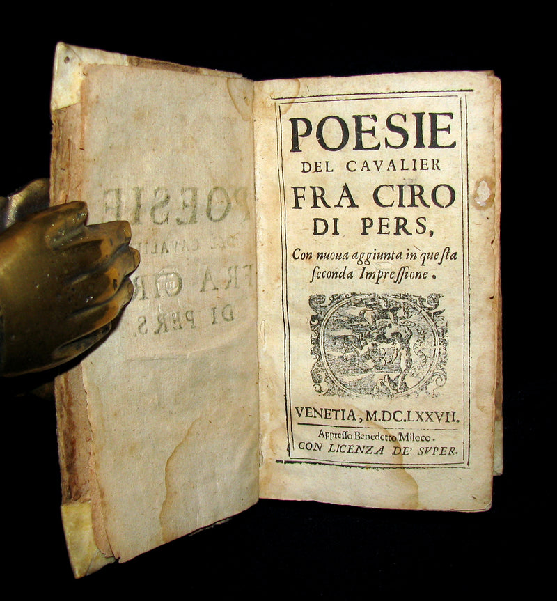 1677 Scarce Italian Book - POESIE del cavalier Fra CIRO DI PERS and Gabriel Maria Meloncelli